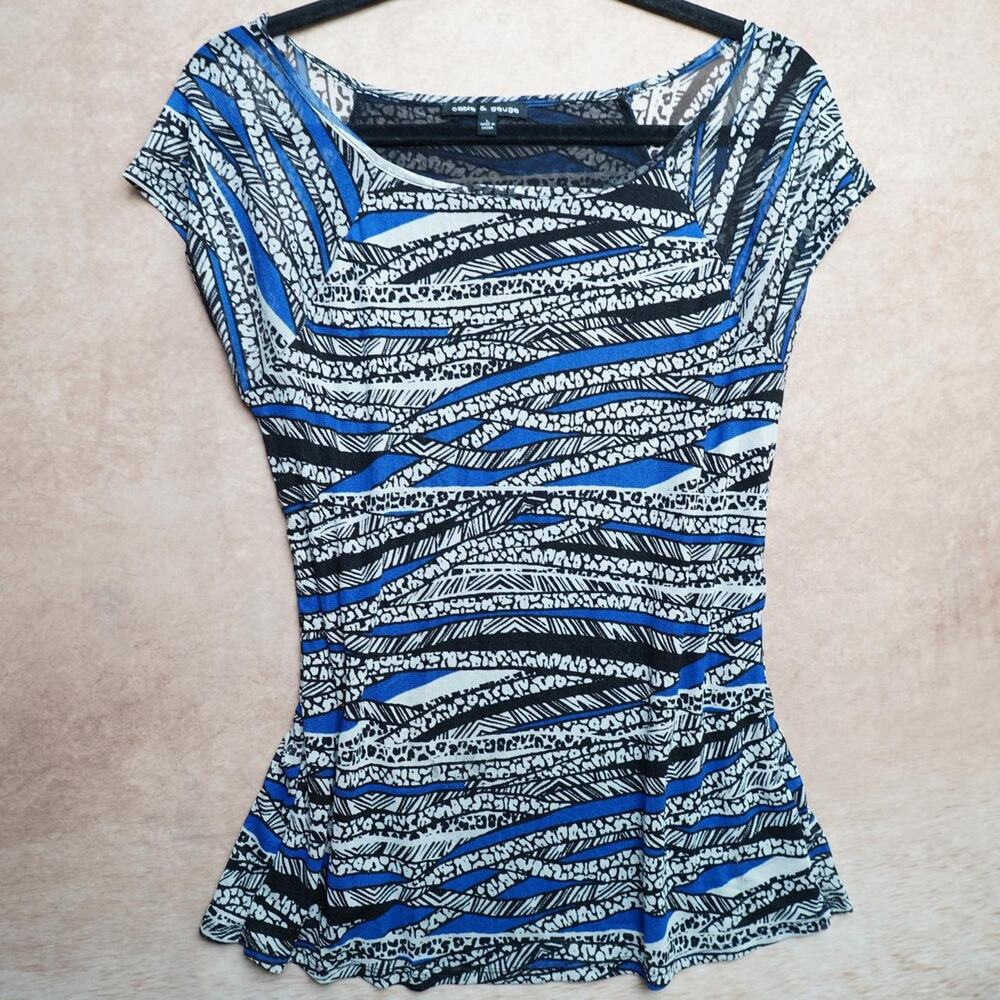 Cable & Gauge Abstract Print Top Y2K Large